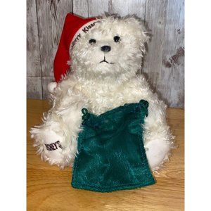 2002 Hersheys Santa Teddy Bear Plush Stuffed Animal Merry Kissmas Christmas Toy